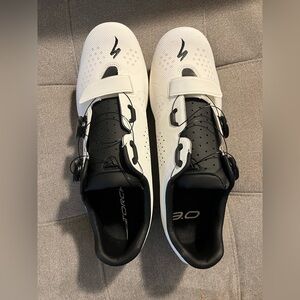 Black and White Cycling Shoes